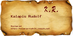Kalapis Rudolf névjegykártya
